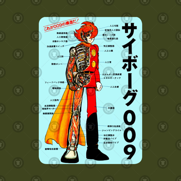 Cyborg 009 Cutaway Schematic Cyborg 009 Kids T Shirt Teepublic