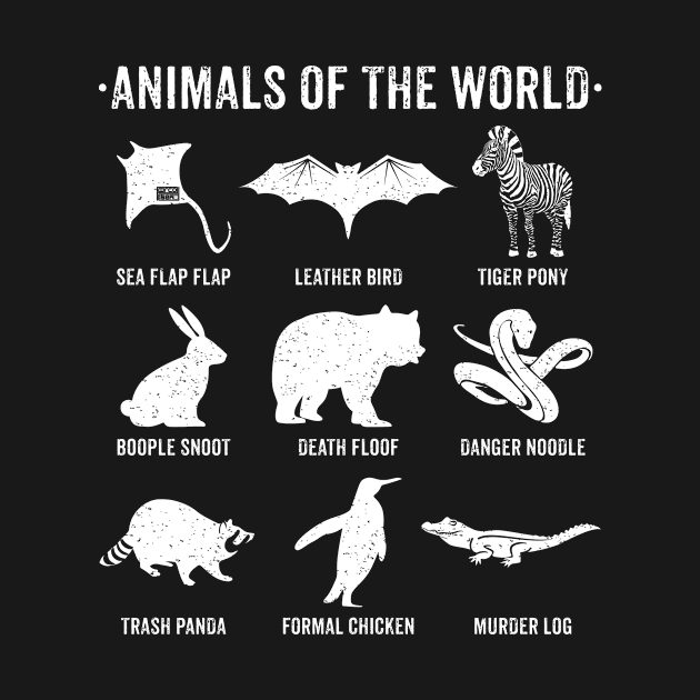 Simple Vintage Humor Funny Rare Animals of the World by porcodiseno