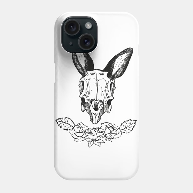 Rabbit Skull and Rose Phone Case by deadlydelicatedesigns