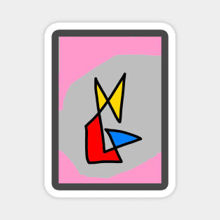 Abstract, Cubist Shape | Homage to Picasso | Pink Magnet