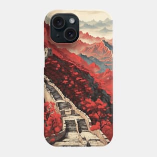 The Great Wall of China Vintage Poster Tourism Phone Case