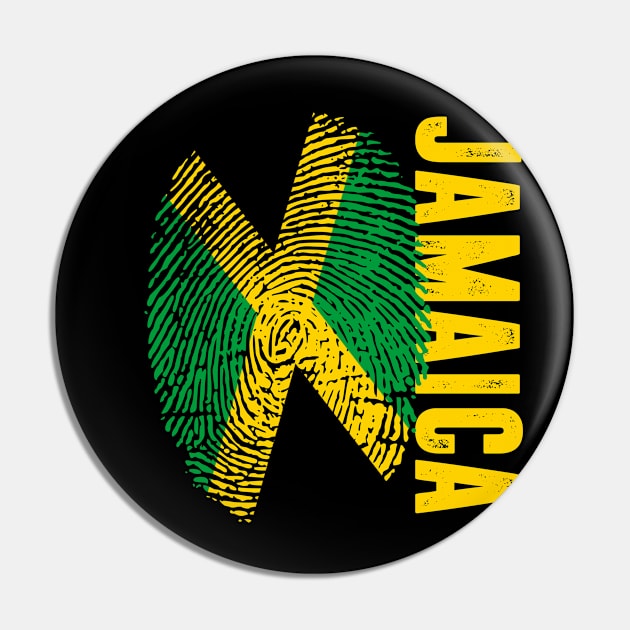 Jamaica Flag Fingerprint My Story DNA Jamaican Pin by Your Culture & Merch