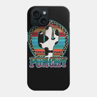 Punchy Cowhide Cactus Phone Case