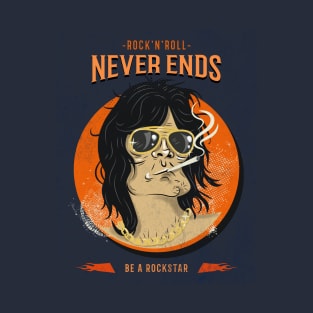 Rock n Roll Never Ends / Retro Design / Vintage / Rock & Roll T-Shirt