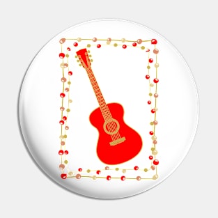 Christmas Acoustic Guitar Pin