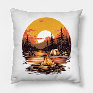 Campsite/Campfire Design Pillow