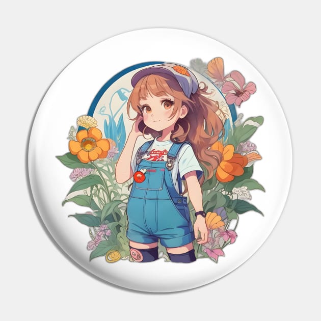 Girl wearing overalls Pin by JapKo