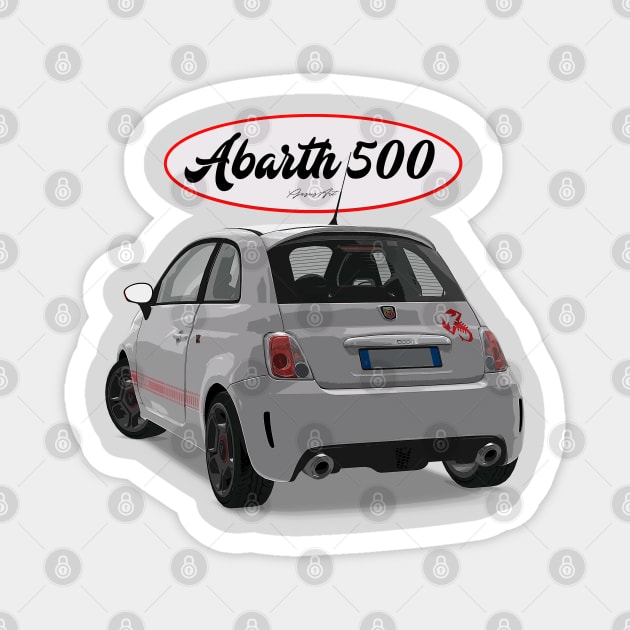 ABARTH 500 White Scorpion Back Magnet by PjesusArt