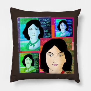 EMILY BRONTE COLLAGE, AUTHOR OF WUTHERING HEIGHTS Pillow