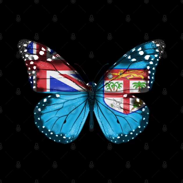 Fijian Flag  Butterfly - Gift for Fijian From Fiji by Country Flags