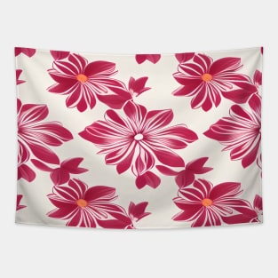 Pink and red floral pattern with light pale background Tapestry