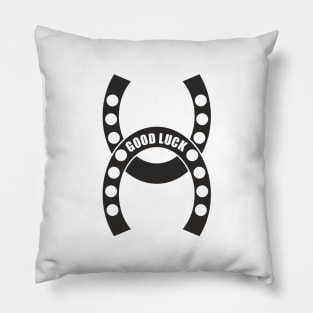 The Lucky Horseshoes (black print) Pillow