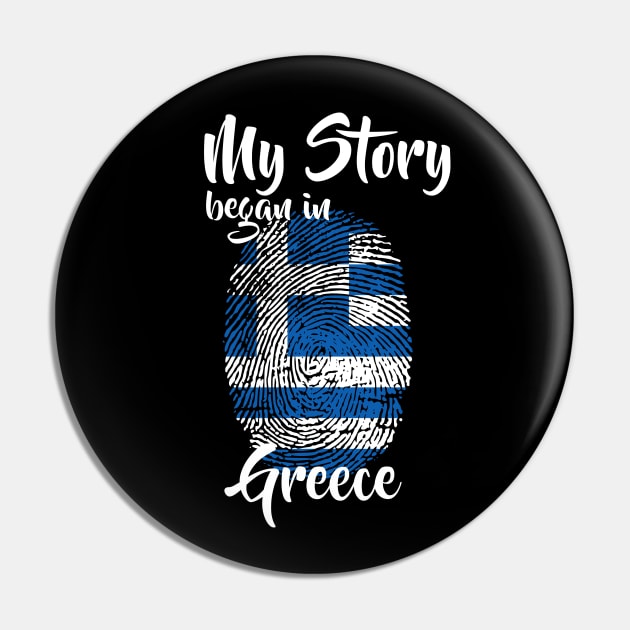 Greece Flag Fingerprint My Story DNA Greek Pin by Your Culture & Merch