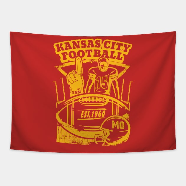 Kansas City Retro Vintage KC Football Missouri 2021 Gift Tapestry by JJDezigns