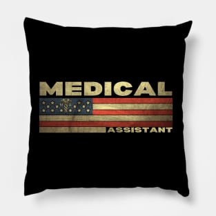 Patriotic Medical Assistant American Flag Pillow