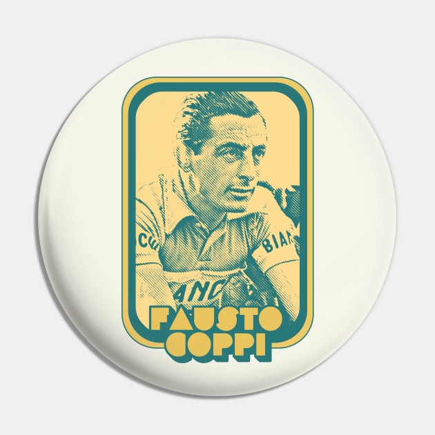 Fausto Coppi // Retro Cycling Fan Art Design Pin by DankFutura