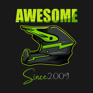 Awesome Biker Since 2009 Birthday 15 Year Old Dirt Bike T-Shirt