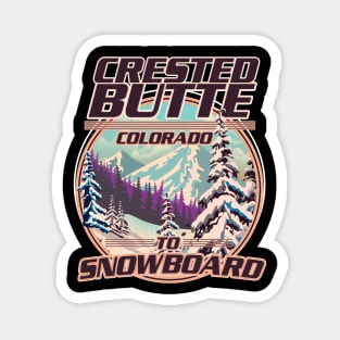 Crested butte Colorado Snowboarding logo Magnet