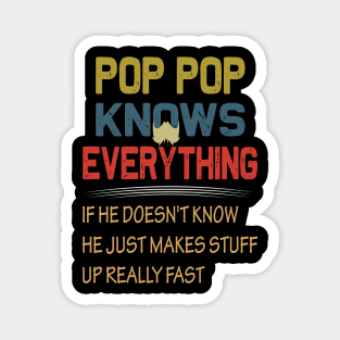 pop pop knows everything..fathers day gift Magnet