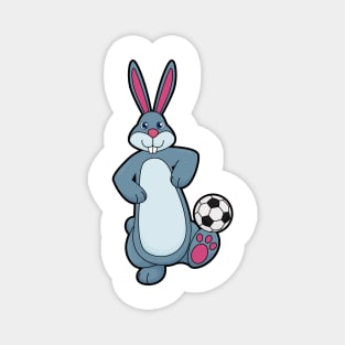 Rabbit as Soccer player with Soccer ball Magnet