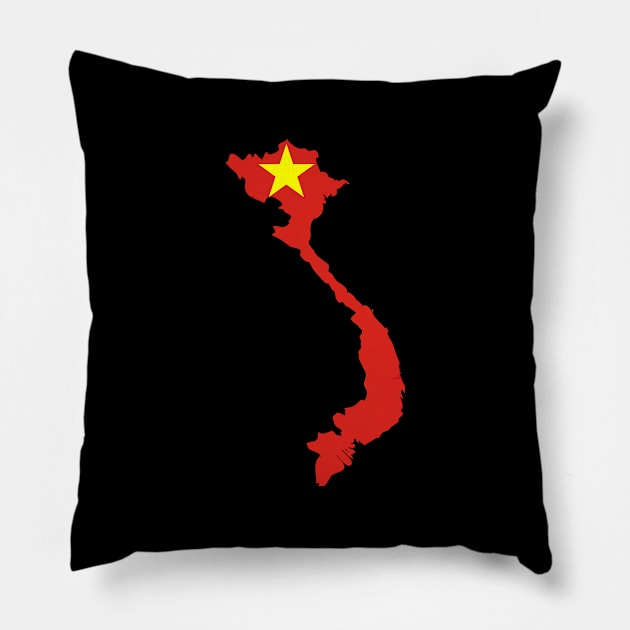 Vietnam Flag Map Pillow by Historia