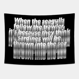 Eric Cantona Classic Seagulls Typographic Quote Tribute Tapestry