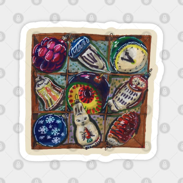 Christmas Decorations Pack Magnet by Mila-Ola_Art