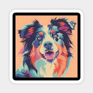 70s Australian Cattle Dog Vibes: Pastel Pup Parade Magnet