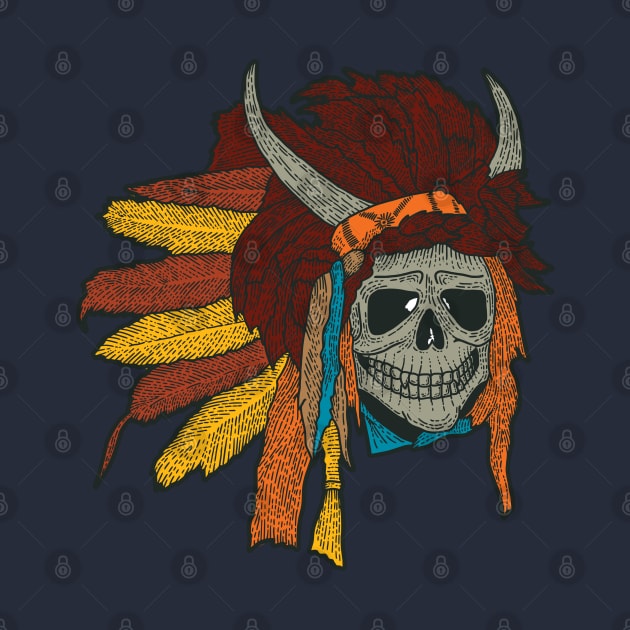 Colorful Indian Skull by Mako Design 