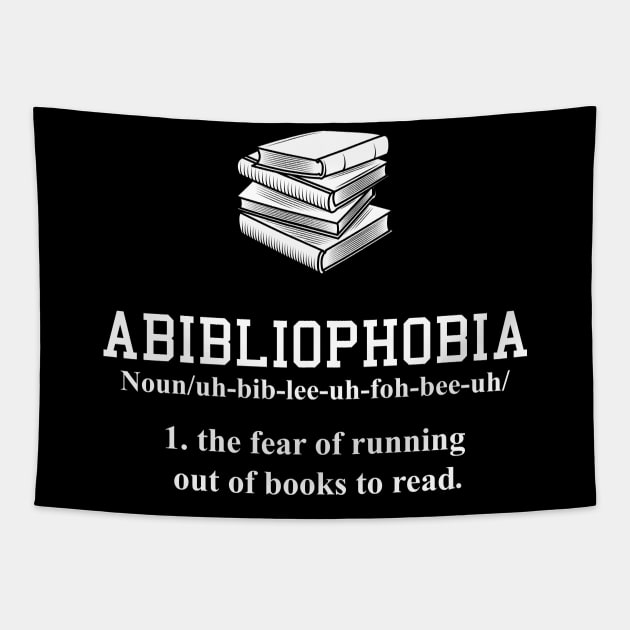 Abibliophobia Book Books Bookish Gift Tapestry by Delightful Designs