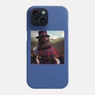 Scottish Highlander in Clan Tartan Phone Case