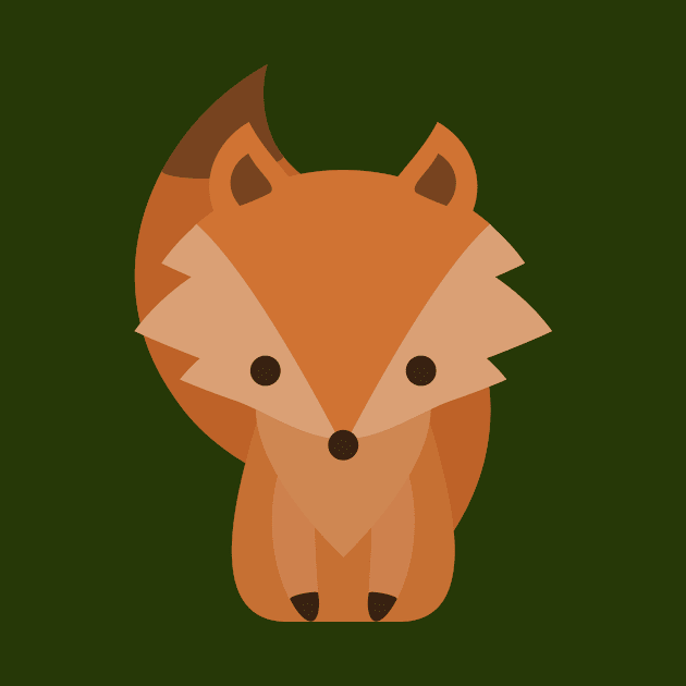 Cute Baby Fox Cartoon by HappyPixelDesigns