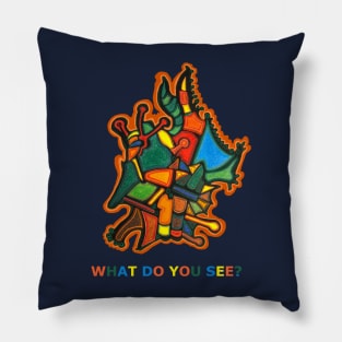 ORANGE Abstract Dragon Pillow