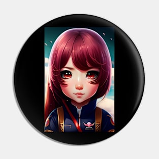 Anime Girl with lovely chibi eyes Pin