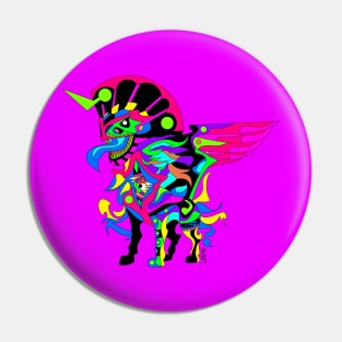 eye in the sky in kaiju sphinx madness ecopop mexican patterns and colors in purple Pin