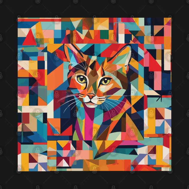 Abstract colorful Cute Cat by ahstud 