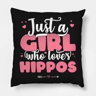 Just A Girl Who Loves Hippos - Cute Hippo lover gift graphic Pillow