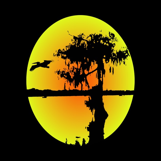 Trippy Swamp Silhouette by slippery slope creations