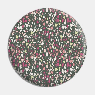 Spring Summer Pink Modern Terrazzo Pattern Pin