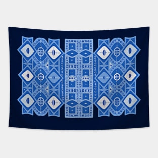 New african abstract textile patterns - Blues Tapestry