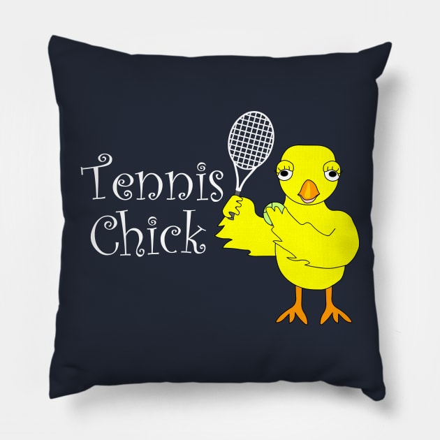 Tennis Chick Text Pillow by Barthol Graphics