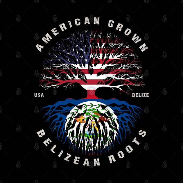 American Grown Belizean Roots Belize Flag by heart teeshirt