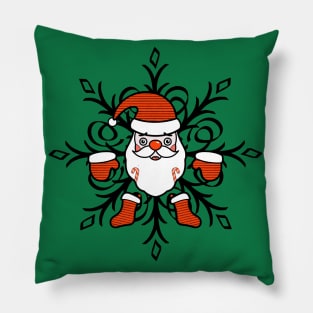 Santa Clause with SnowFlake New Year Christmas Art Pillow