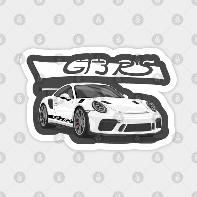 car gt3 rs 911 white edition Magnet by creative.z