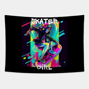 Lets Skate - Cool skater on the street - Graffiti Style 2 Tapestry