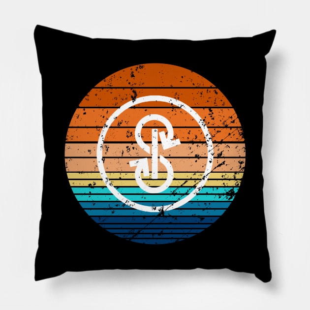 YFI DeFi Crypto Yearn Finance Cryptocurrency Vintage Sunset Pillow by BitcoinSweatshirts