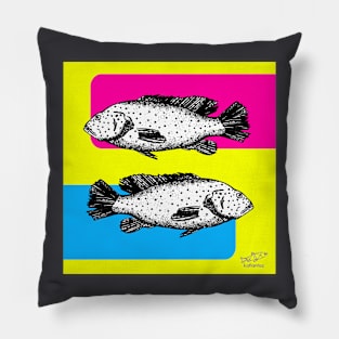 pop art fish design Pillow