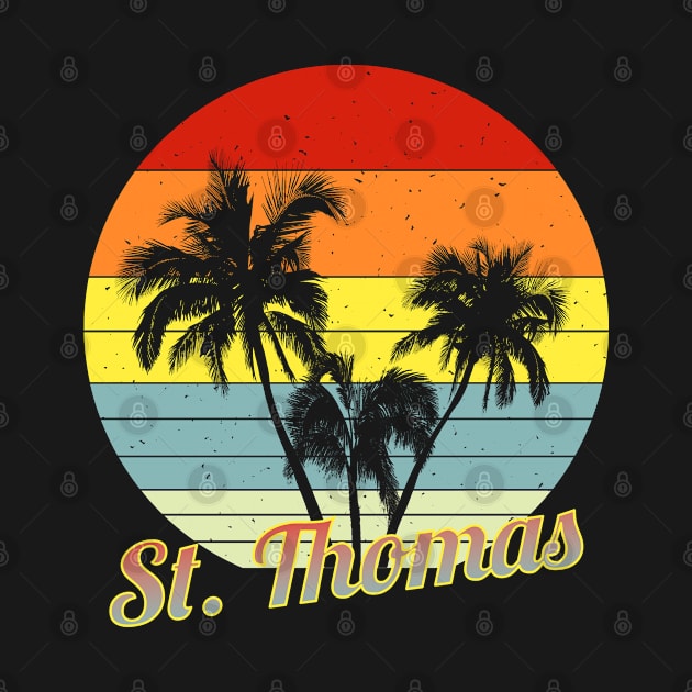 St. Thomas Retro Tropical Palm Trees Vacation by macdonaldcreativestudios