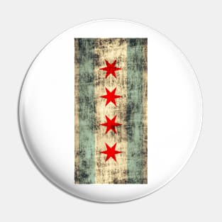 Vintage Grunge Chicago Flag Pin