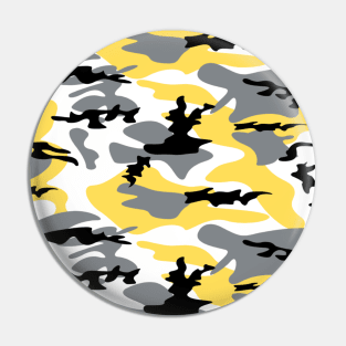 Black and Yellow Camo pattern Camouflage Pin